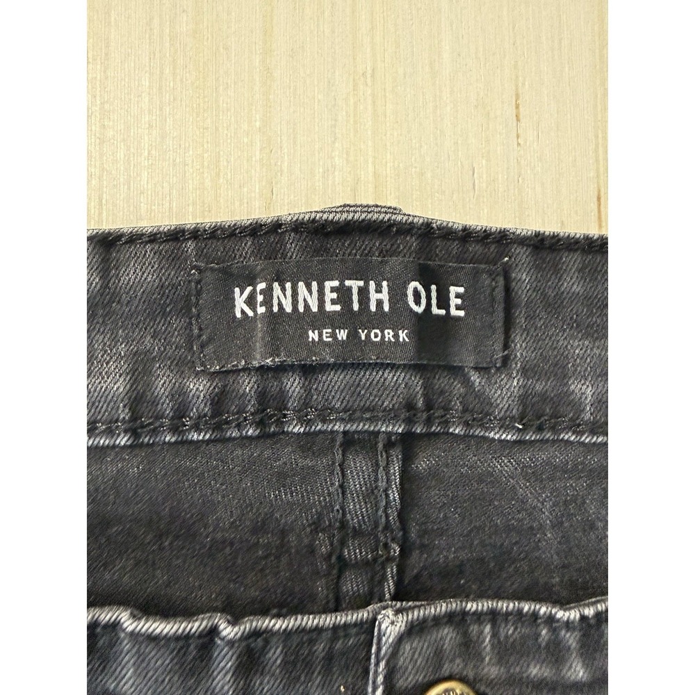 Kenneth Cole Men's Straight Leg Jeans Black Denim 5-Pocket Button Zip - Picture 5 of 9